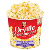 Orville Redenbacher’s Movie Theater Butter tub—cozy family movie night.