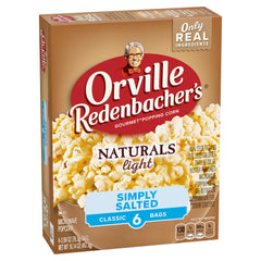 Orville Redenbacher's Naturals Simply Salted popcorn grains close-up showing whole grains.