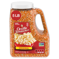 Orville Redenbacher's Original Yellow kernels in a 5 lb bag, ready for theater-style popcorn at home.