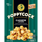 Orville Redenbacher's Poppycock Cashew Lovers bag with glossy glaze for indulgent snacking.