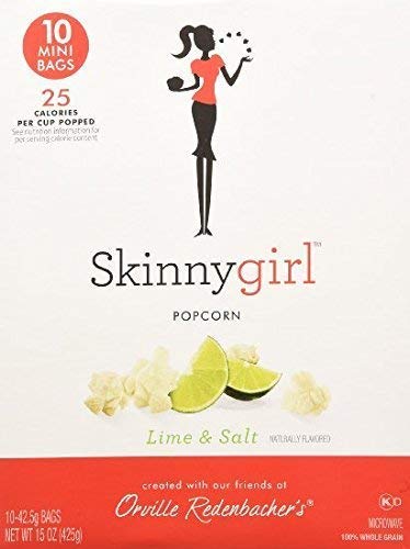 Orville Redenbacher's Skinny Girl lime and salt popcorn mini bags, ideal for on-the-go snacking
