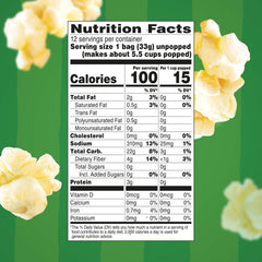 Orville Redenbacher's Smart Pop! Butter microwave bag ready in minutes for fresh popcorn.