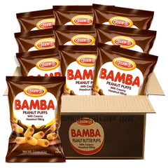 Osem Bamba peanut puffs with hazelnut center, a crunchy on-the-go snack.