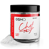 Osmo Flakey White Sea Salt bottle pour — premium finishing texture for cooks