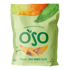 Oso Snacks resealable bag keeps mango slices fresh between uses