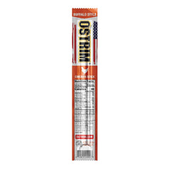 Ostrim Buffalo Wing jerky on the go, portable protein boost.