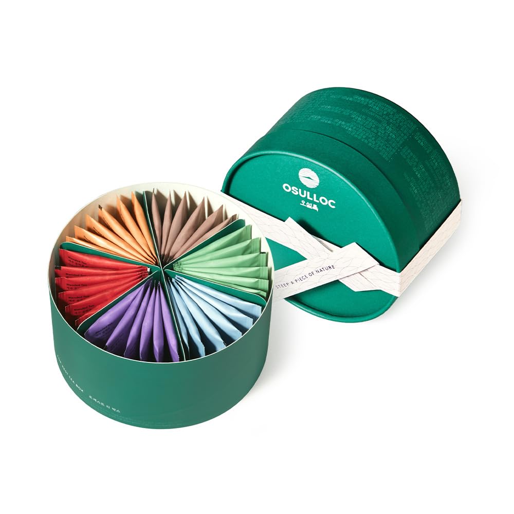 Osulloc For:rest Tea Box round gift box with six blends, ideal tasting