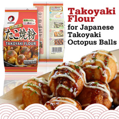 Otafuku Takoyaki Flour closeup of dashi blend and ingredients.