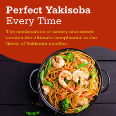 Otafuku Yakisoba Sauce label close-up emphasizes natural ingredients and vegan-friendly product.