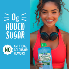 Outshine blueberry pear fruit and yogurt detail highlights real fruit and non-GMO ingredients