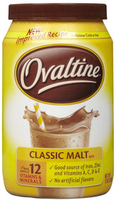 Ovaltine Classic Malt canister pour demonstrates convenient mix for cozy mornings