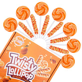 Oweiroi orange twist lollipop two shapes bulk ready for parties