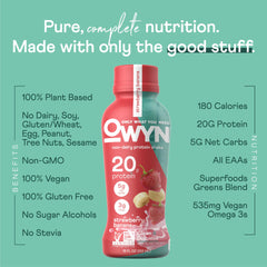 OWYN smooth-vanilla pour: dairy-free protein for daily energy.