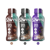 OWYN protein shake dark chocolate bottle offers a dairy-free protein boost for on-the-go fuel