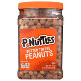 P-Nuttles Butter Toffee Peanuts in a resealable jar for convenient snacking