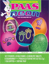 PAAS neon dye tablets deliver vibrant neon colors for standout eggs