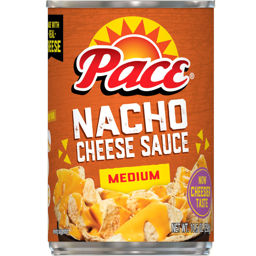 Pace Medium Nacho Cheese Sauce can front view for dip-ready snacks