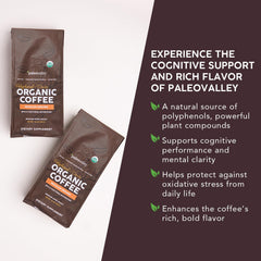 Paleovalley low-acid coffee being poured into a mug for easy drinking