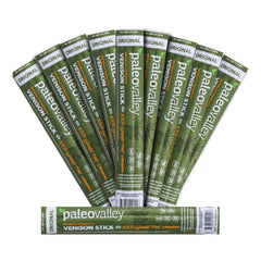 Paleovalley Venison Sticks front pack with keto-friendly, high-protein snack.