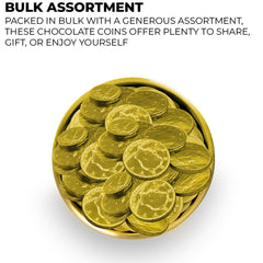 PALMER chocolate coins close-up, showcasing realistic currency design for gift bags and displays.