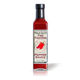 Palo Alto Firefighters Pepper Sauce bottle on display with salt-free flavor for healthier meals