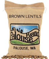 Palouse Brand brown lentils in sealed packaging for freshness and shelf life