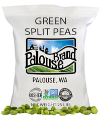 Palouse Brand split peas green bag front for home cooking.