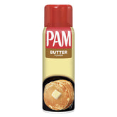 PAM butter cooking spray can-stand shown for upright storage and easy use.