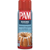 PAM non-stick baking spray can ready for easy release on bakeware.