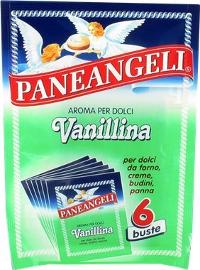 Paneangeli Vanillina packaging shows two envelopes for convenient baking aroma.
