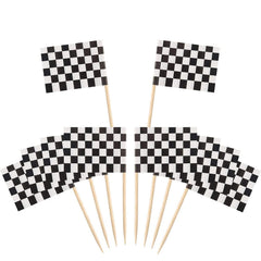 Pangda checkered racing flag picks add style to cupcakes and desserts for parties