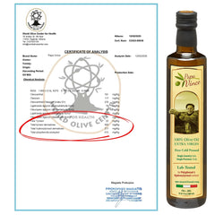Papa Vince olive oil bottle on wood—early harvest flavor