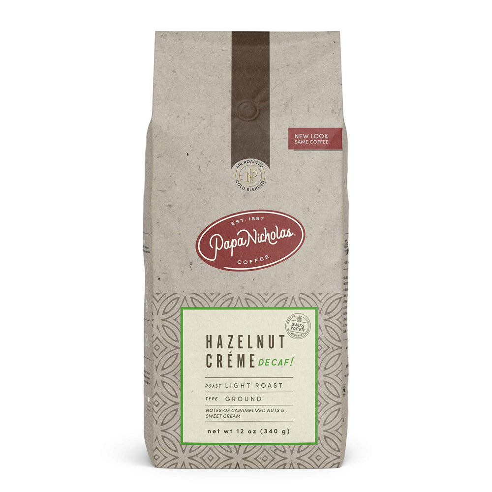 Papanicholas Coffee hazelnut creme ground coffee bag with aroma ideal for cozy morning rituals