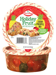 Paradise Mix cherry-pineapple in a colorful bowl, ideal for baking inspiration.