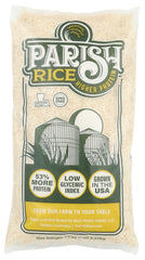 Parish White Rice 5lb bag on pantry shelf, versatile base for curries and stir-fries.
