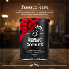 Parkway Gifting Co. Jack Daniel’s Coffee label closeup emphasizes branding and aroma.