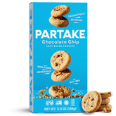 Partake soft baked cookies in a box front view; allergen-free daily snack