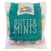 Party Sweets pastel buttermints unwrapped on a table for celebrations.