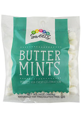 Party Sweets White Buttermints packaging close-up highlights premium ingredients