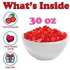 Partypom cherry-flavored heart candies ideal for classroom exchanges