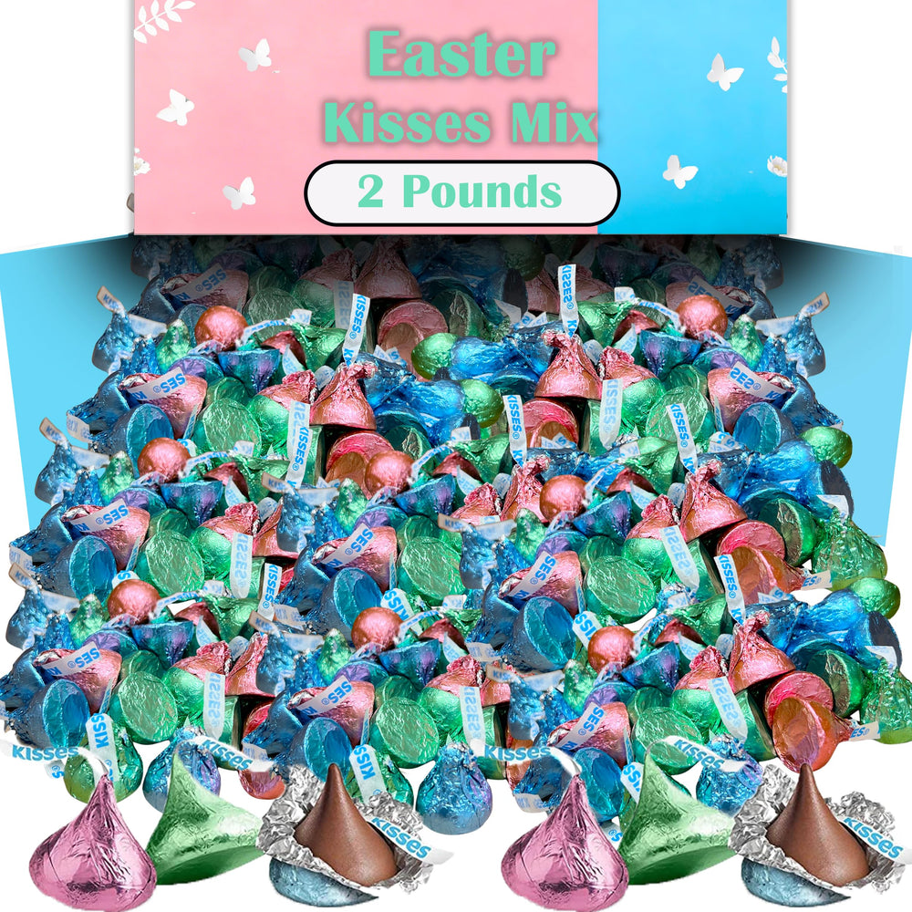 Partypom Hershey Easter Kisses in pastel wrappers, perfect for Easter baskets and shared treats.