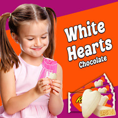 Creamy peanut butter center inside Partypom Reeces heart bar