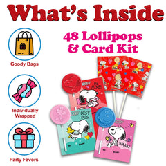 Partypom cards and lollipops layout ready for easy distribution to students.