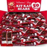 Partypom Valentines Exchange Milk Chocolate Wafer Bears, 50-count, ideal for sharing.