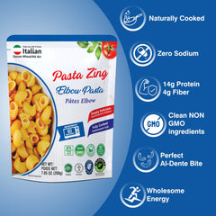 Pasta Zing Elbow Pasta close-up of 100% durum wheat