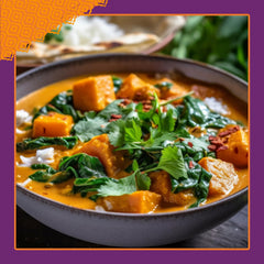 Patak's Mild Curry Paste ingredients display highlights paprika, turmeric, tamarind and garlic