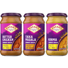 Patak's Butter Chicken sauce jar — creamy base for weeknight dinners.
