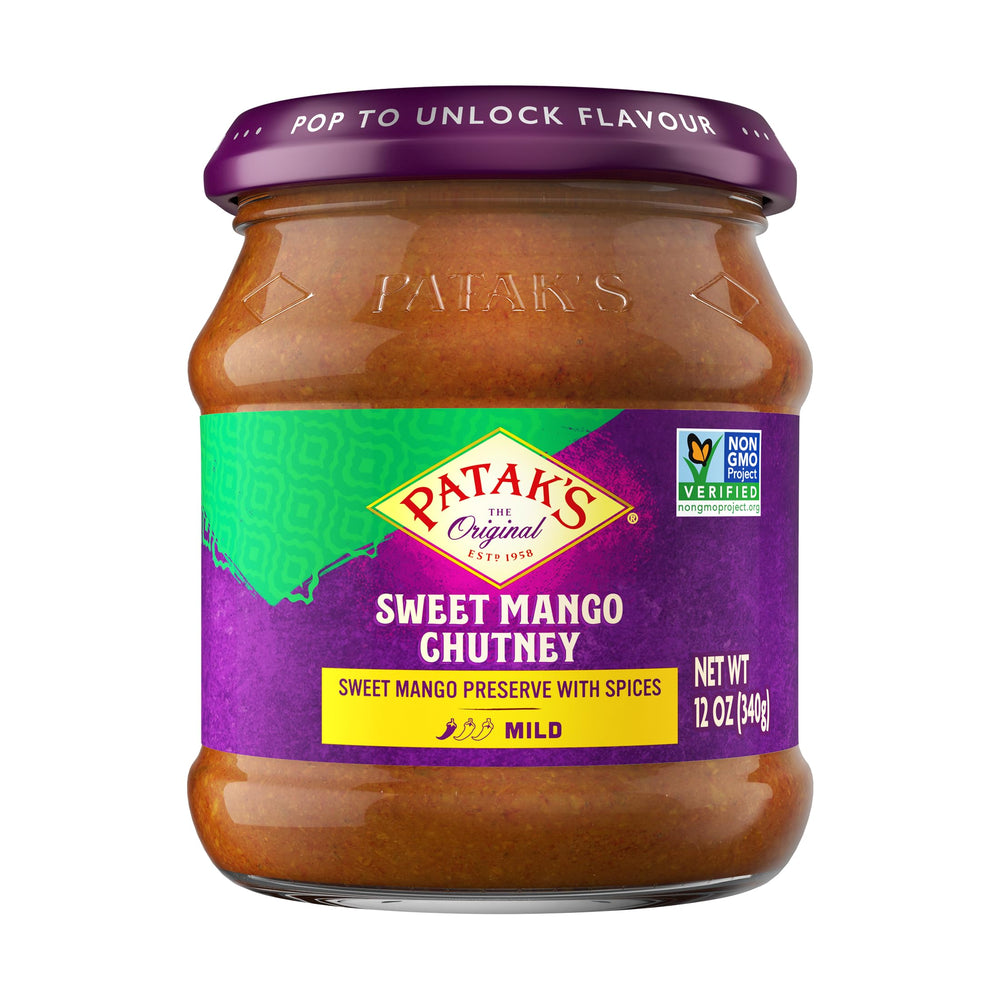 Patak’s Sweet Mango Chutney two-bottle pack, ready for tasting and pairing