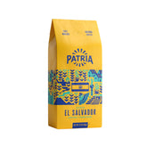 Patria El Salvador Dark Roast ground coffee 12oz bag, smooth, balanced flavor for everyday brew.