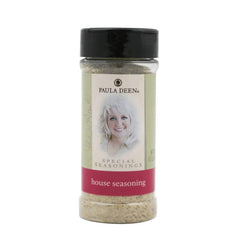 Paula Deen House Seasoning bottle adds balanced salt and pepper flavor to meats and veggies.